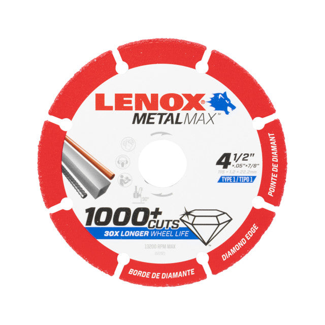 Lenox Tools 1972921 METALMAX Diamond Edge Cutoff Wheel, 4.5" x 7/8" (Pack of 3)