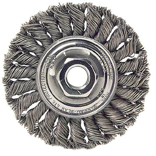 Radnor 4" X 5/8" - 11 Carbon Steel Standard Twist Knot Wire Wheel Brush For Use On Small Angle Grinders