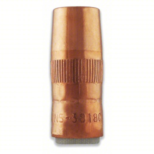 Miller Electric Bernard Nozzle: Small Centerfire, 5/8 in, Conical, 1/8 in Recess, Copper (5818C)