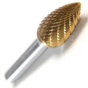 Champion USG5 Tree Shaped Carbide Bur for Work on Narrow Contours & Milling (Uncoated), 1/2" Cutting Diameter, 1" Length of Cut, Double Cut