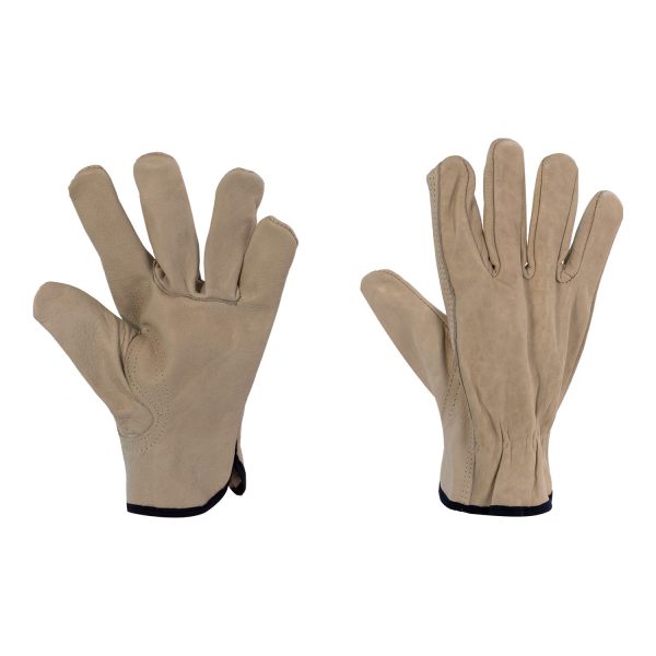 Leather Driver Glove Large (Brown Cuff) (per doz)