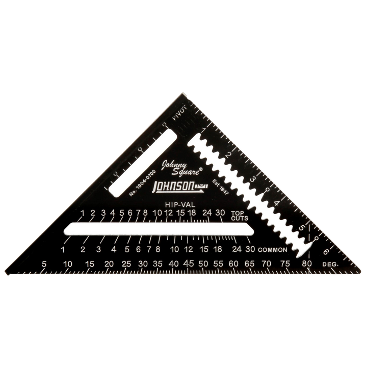 Johnson Level 7" Johnny Square® Professional Easy-Read™ Aluminum Rafter Square (JL-1904-0700)