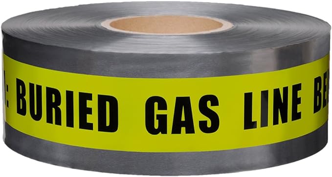 Presco Underground Detectable Tape: 3 in x 1000 ft. (Yellow with Black CAUTION BURIED GAS LINE BELOW printing) (84531)