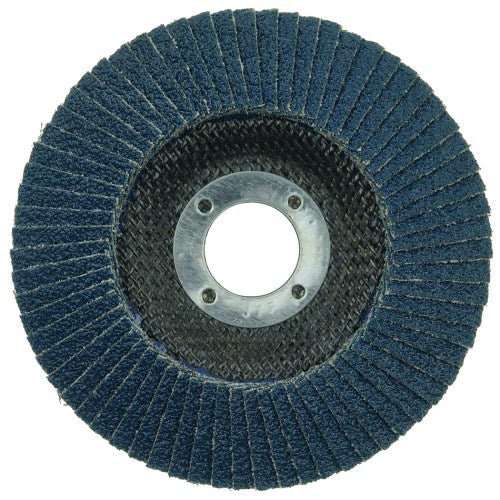 Weiler 4-1/2" Wolverine Abrasive Flap Disc, Conical (TY29), Phenolic Backing, 40Z, 7/8" Arbor Hole 31344