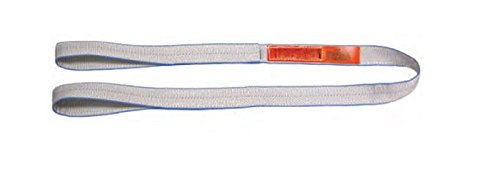 Lift-All Tuff-Edge III Polyester 2-ply Flat Eyes Web Sling EE2803TFX16 - 3 in x 16 ft - Silver W/Blue Edge