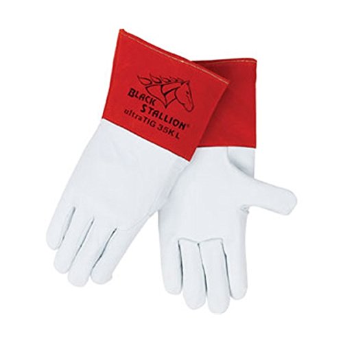 Black Stallion 35K Premium Grain Kidskin TIG Welding Gloves, L