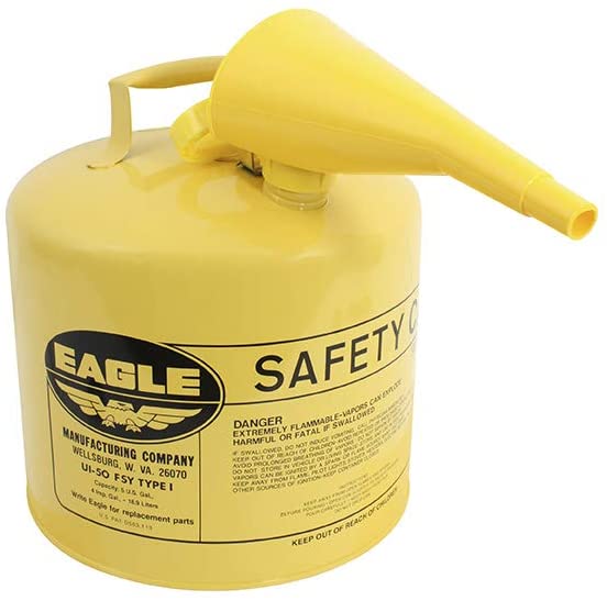 5 GAL Type 1 Metal YELLOW (Diesel) Safety Can w/Funnel