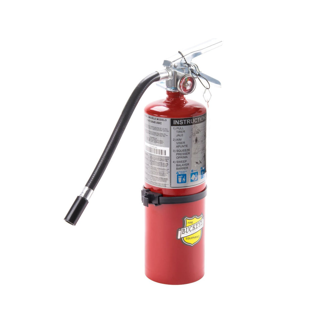 Buckeye 25614 ABC Multipurpose Dry Chemical Hand Held Fire Extinguisher with Aluminum Valve and Vehicle Bracket, 5 lbs Agent Capacity