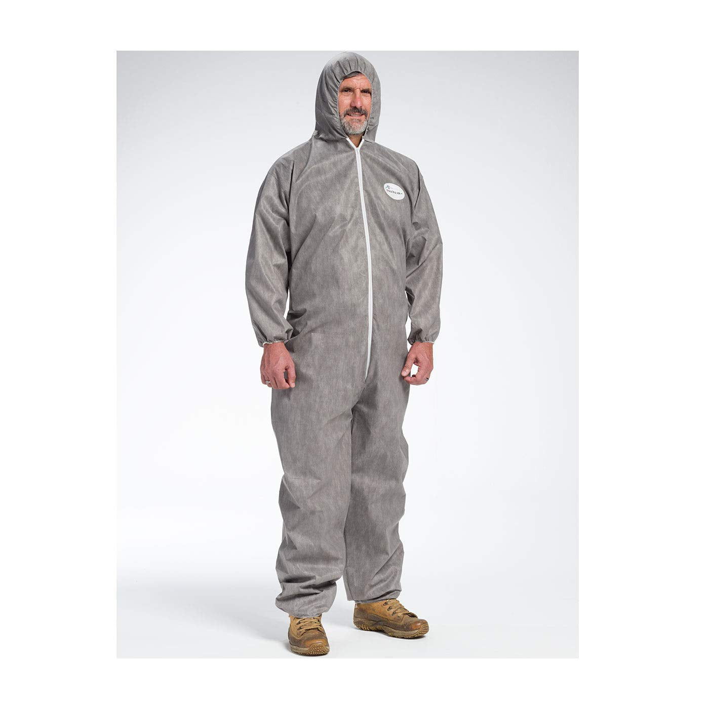 West Chester C3906 Gray XL Polypropylene Disposable General Purpose & Work Coveralls - Fits 27.6 in Chest - 29.5 in Inseam - Attached Hood, Elastic Ankles, Elastic Wrists - C3906/XL [PRICE is per EACH]