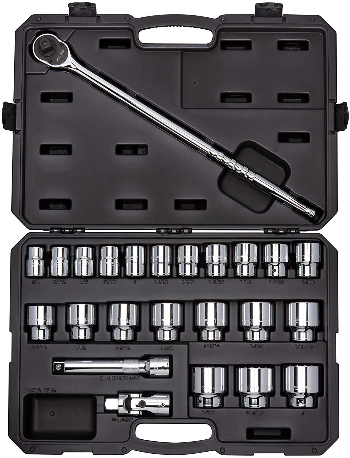 TEKTON SKT35104 3/4 Inch Drive 6-Point Socket and Ratchet Set, 24-Piece (3/4-2 in.)