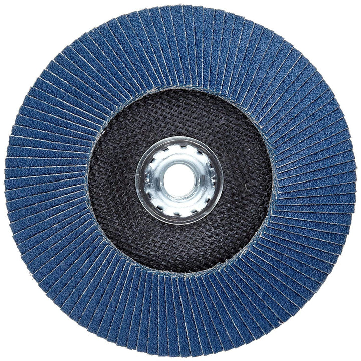 Weiler "6" Tiger Disc abrasive flap disc, conical (TY29), phenolic backing, 60Z, 5/8"-11 UNC nut. 50660