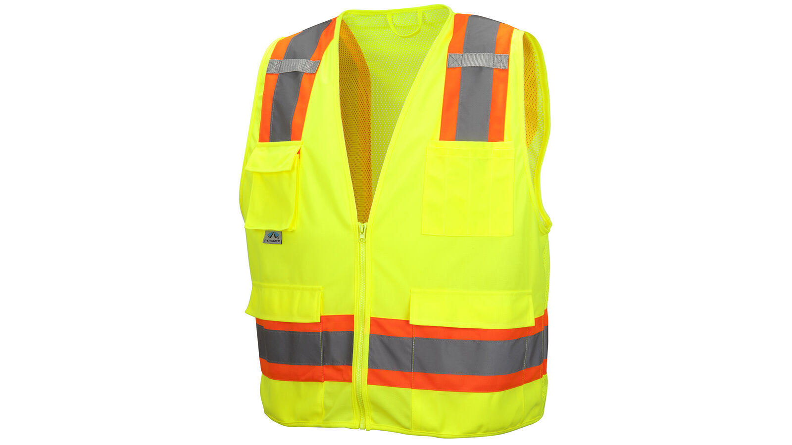 Pyramex Type R - Class 2 Hi-Vis Lime Safety Vest w/ Orange Trim (5X-Large)