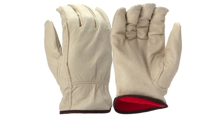 Pyramex GL4003K Winter Fleece-Lined Pigskin Leather Gloves w/ Keystone Thumb