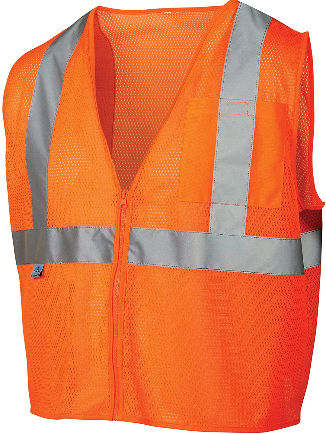 Pyramex Orange Reflective Safety Vest with Zipper - Class 2 Hi Vis Vest - L RVZ2120L