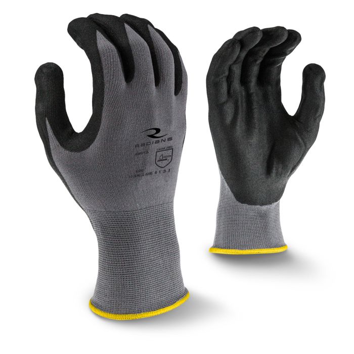 Radians 15g Nylon/Spandex Shell Foam Nitril Dip Glove Large