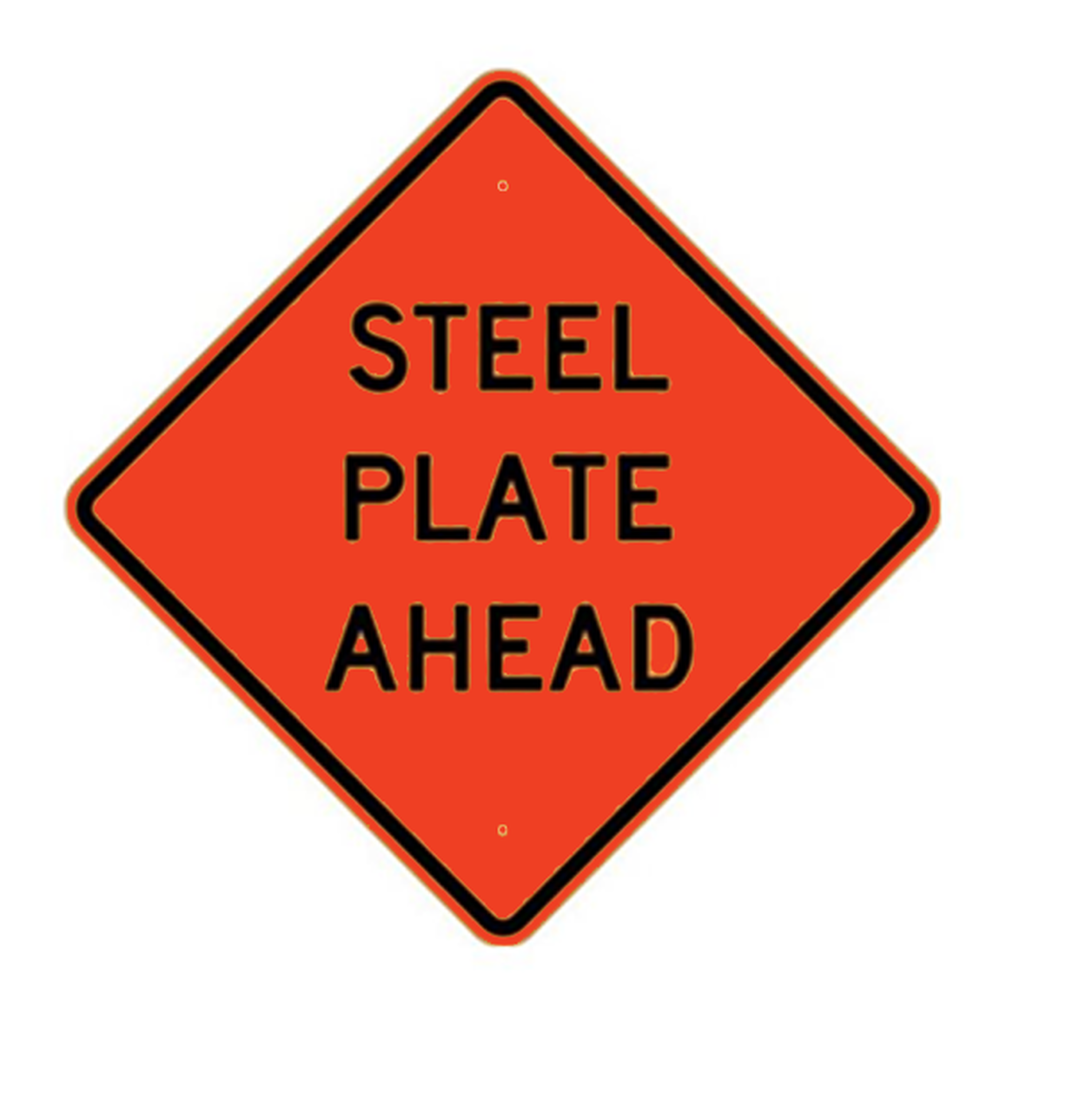Dicke Safety 48″ Non Reflective Vinyl Sign "Steel Plate Ahead"