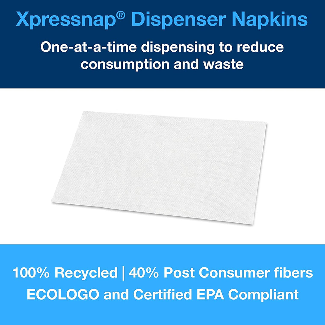 Tork Xpressnap DX900 White Dispenser Napkin N4, Advanced, Interfold 1-ply, 13" x 8.5", 12 Packs of 500 napkins