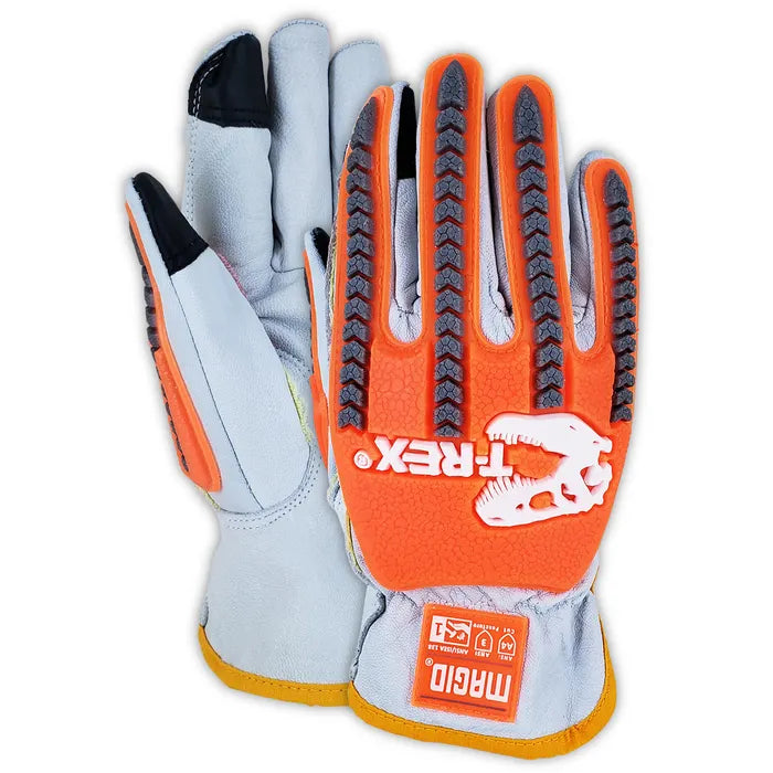 Magid T-REX Rebel Series Goatskin Touchscreen Compatible Driver Style Impact Glove – Cut Level A4 (Medium) 1 Pair