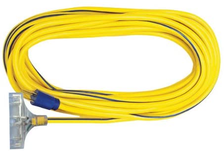 Yellow SJTW 15A Lighted Tri-Tap 100' (76100)