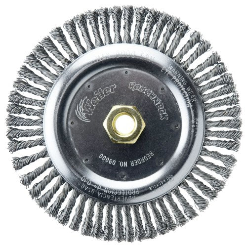 ROUGHNECK 7" ROOT PASS WELD CLEANING BRUSH, .020" STAINLESS STEEL WIRE FILL, 5/8"-11 UNC NUT