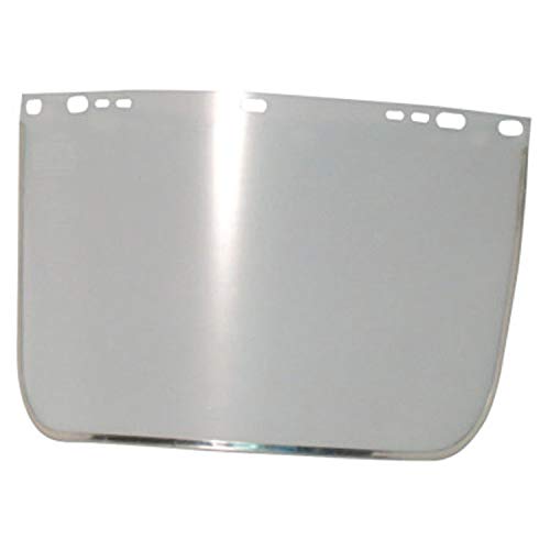 Visor, Clear, Aluminum Bound, 9 in x 15-1/2 in, For Jackson Safety� Head Gear/Cap Adaptors