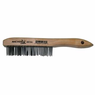 Hand Scratch Brushes, 4 X 16 Rows, Stainless Steel Bristles, Shoe Wood Handle