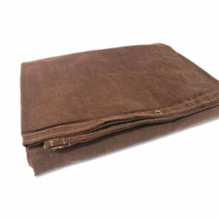 Protective Tarp, 8 ft W x 10 ft L, Water Resistant, Canvas, Brown