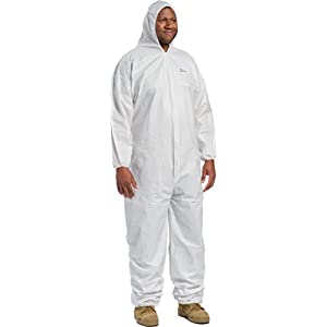 West Chester 3606 Polypropylene PosiWear BA: Breathable Advantage Microporous Coverall – [Pack of 25] Large, Safety Overall with Zipper Front, Elastic Wrist, Ankle, Attached Hood