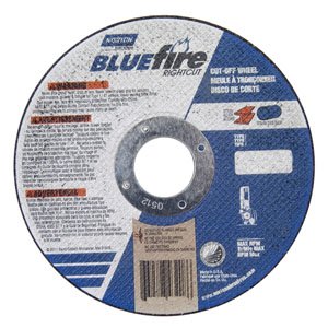 PART NO. NOR66252843208 BlueFire Type 01 Right Angle Cut-Off Wheel, 4.5 x 0.045 x 7/8", Zirconia Alumina/Aluminum Oxide