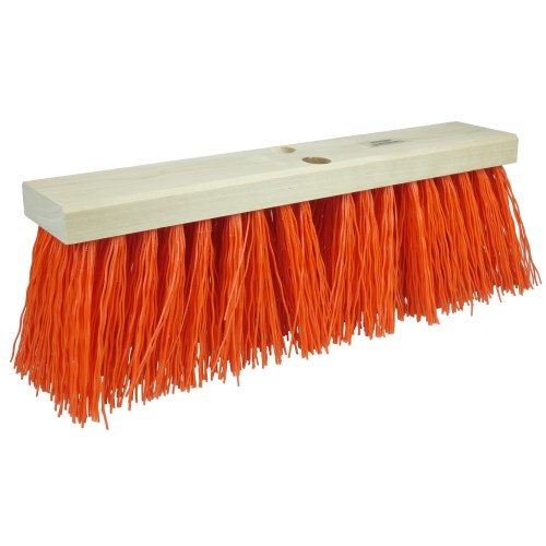 24" STREET BROOM, 5-1/4" TRIM LENGTH, ORANGE POLYPROPYLENE FILL