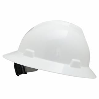 V-Gard Protective Hats, Fas-Trac Ratchet, Slotted Hat, White