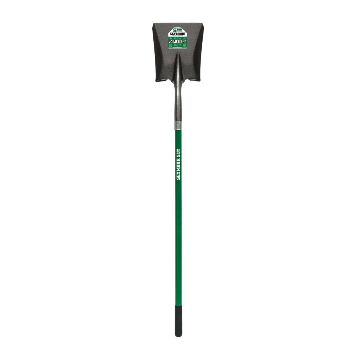 Square Point Shovel #2, 43" Green Fiberglass Handle