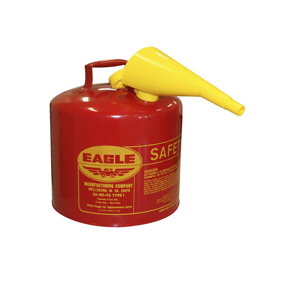 5 GAL Type 1 Metal RED (Gas) Safety Can w/Funnel