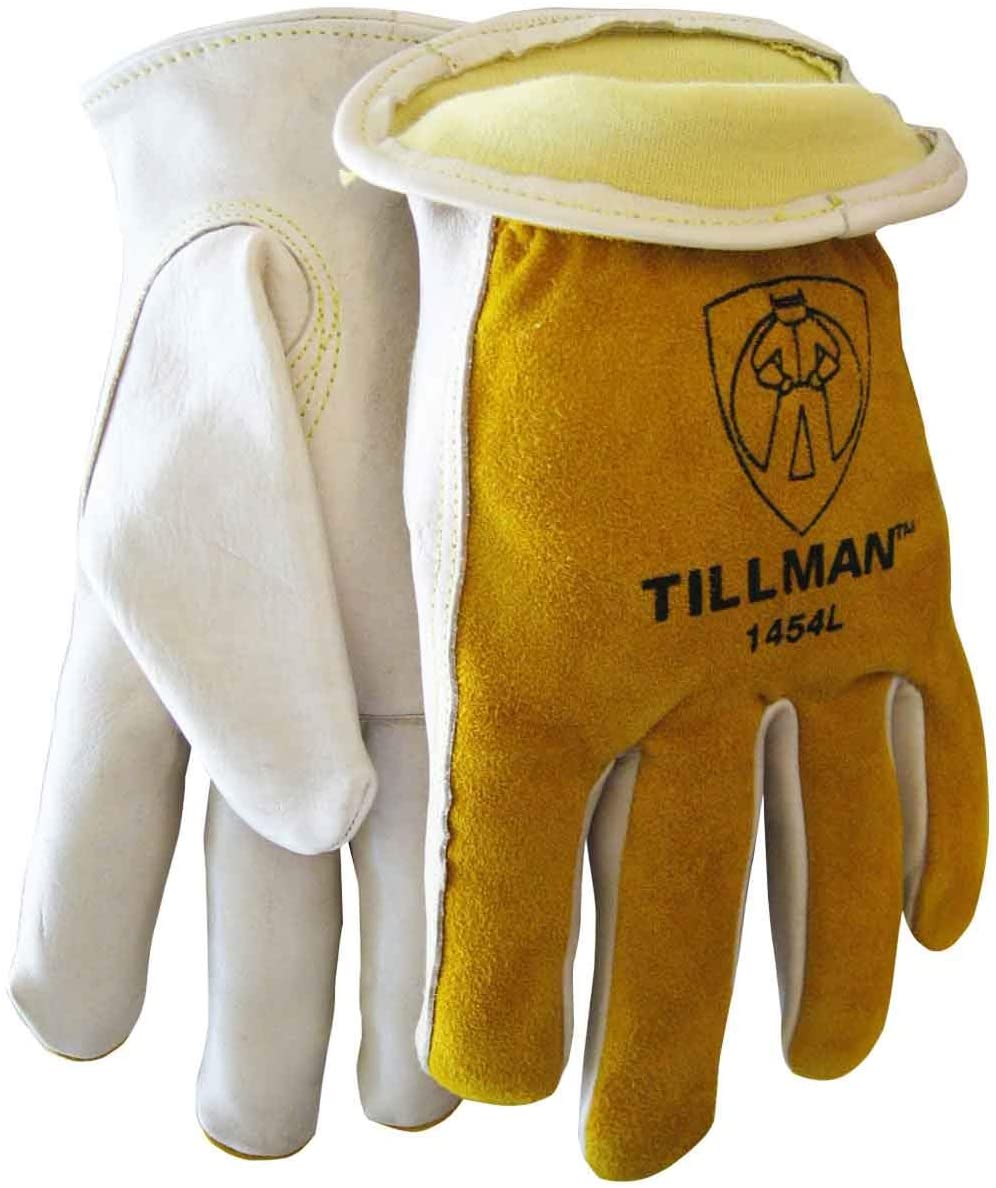 Tillman 1454 Cowhide split back, Fully Kevlar sock lined ANSI cut resistance level 2 LARGE