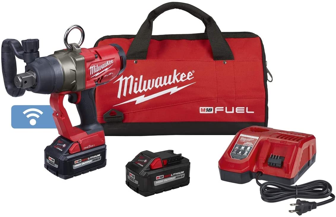 Milwaukee 2867-22 M18 High Torque 1 '' Impact Wrench Set, with 2 Batteries and a Charger