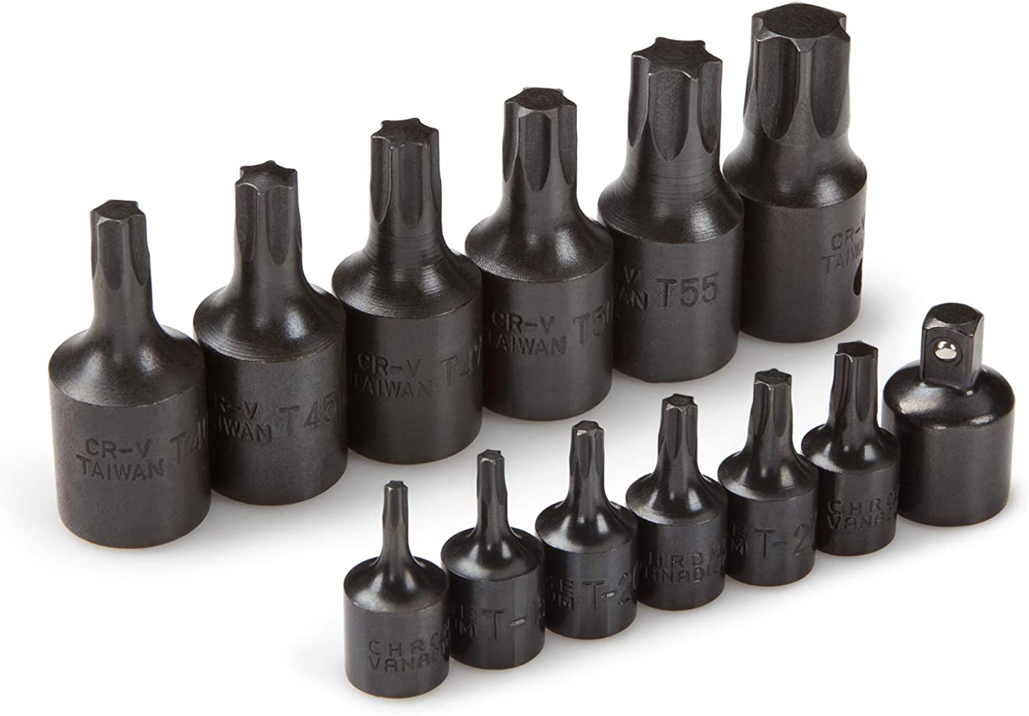 TEKTON 4912-1 / 4-Inch & 3/8-Inch Star Impact Bit Socket Set, T10, T60, CR-V, 13-Sockets