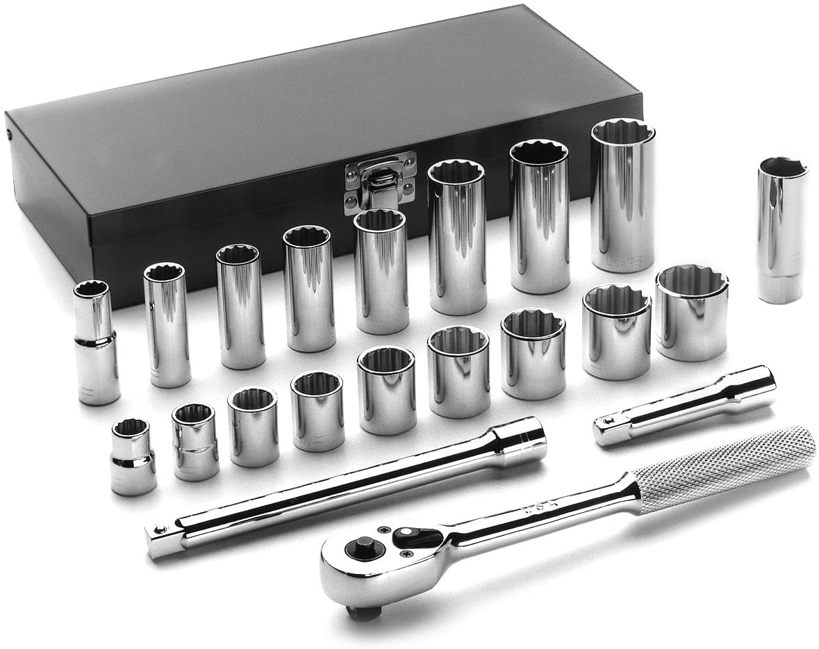 Wright Tool Cougar A34 3/8 to 7/8-Inch Drive and Deep Socket Set 21-Piece