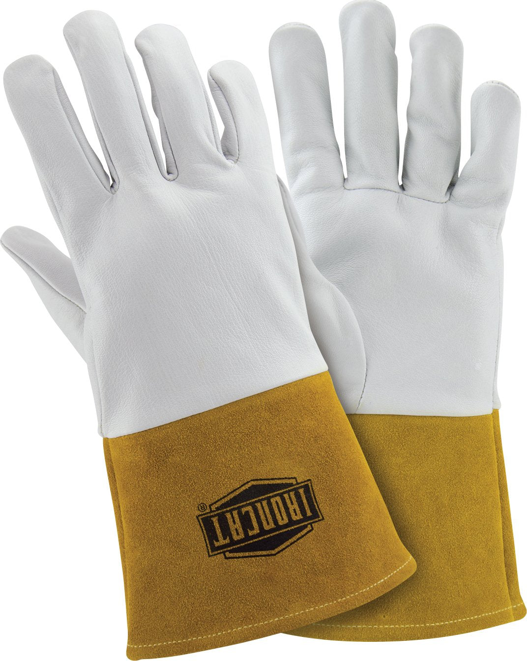 West Chester IRONCAT 6141 Kidskin TIG Welding Gloves - 2XL, Kevlar Thread Welding Gloves with 4 in. Gold Cuff, Straight Thumb