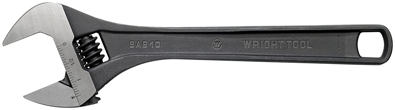 Wright Tool 9AB12 12-Inch Adjustable Wrench with 1-1 / 2-Inch Maximum Capacity Black