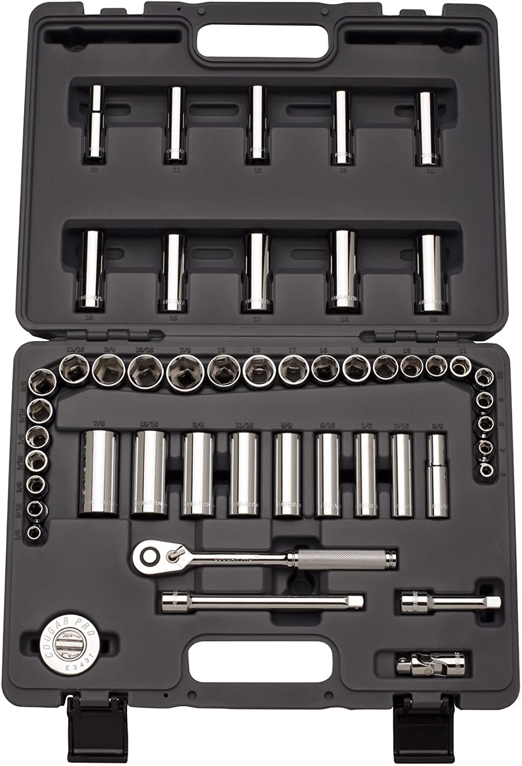 Cougar Pro by Wright Tool A29 1/4 "Drive 6-Point Standard and Deep SAE and Metric (46 Piece)