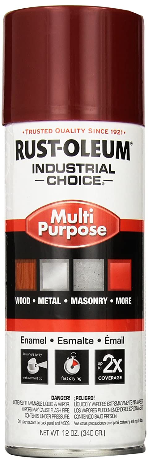Rust-Oleum 1664830 1600 System Multi-Purpose Enamel Spray Paint, 12-Ounce, Cherry Red
