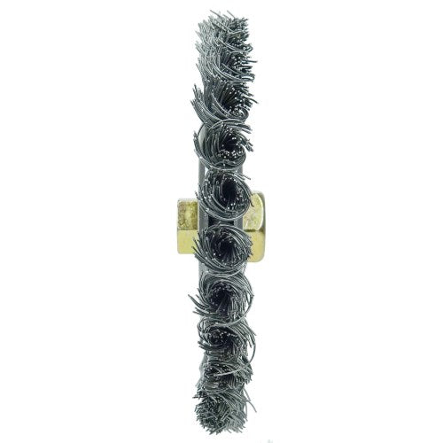DUALLY 6" FILLER PASS WELD CLEANING BRUSH, .023" STEEL WIRE FILL,5/8"-11 UNC DOUBLE-HEX NUT