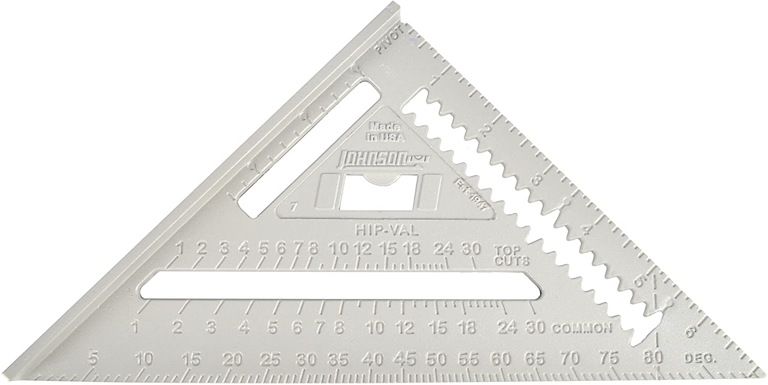 Johnson Level Ras-1 7 In. Johnny Square Aluminum Rafter Angle Square with Manual