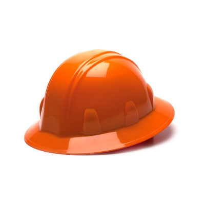 Hard Hat Full Brim Orange 6pt Ratchet