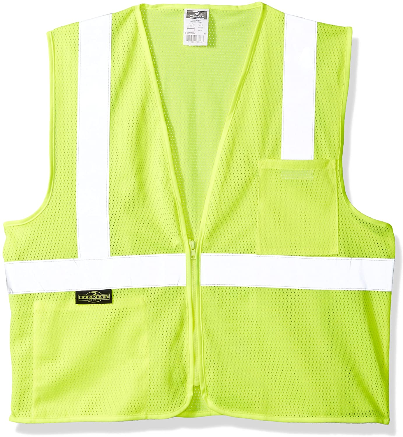 Safety Vest High Viz Yellow Class II, Zipper Front, 2 Pockets Mesh Medium (8800/SV) PRIMORIS