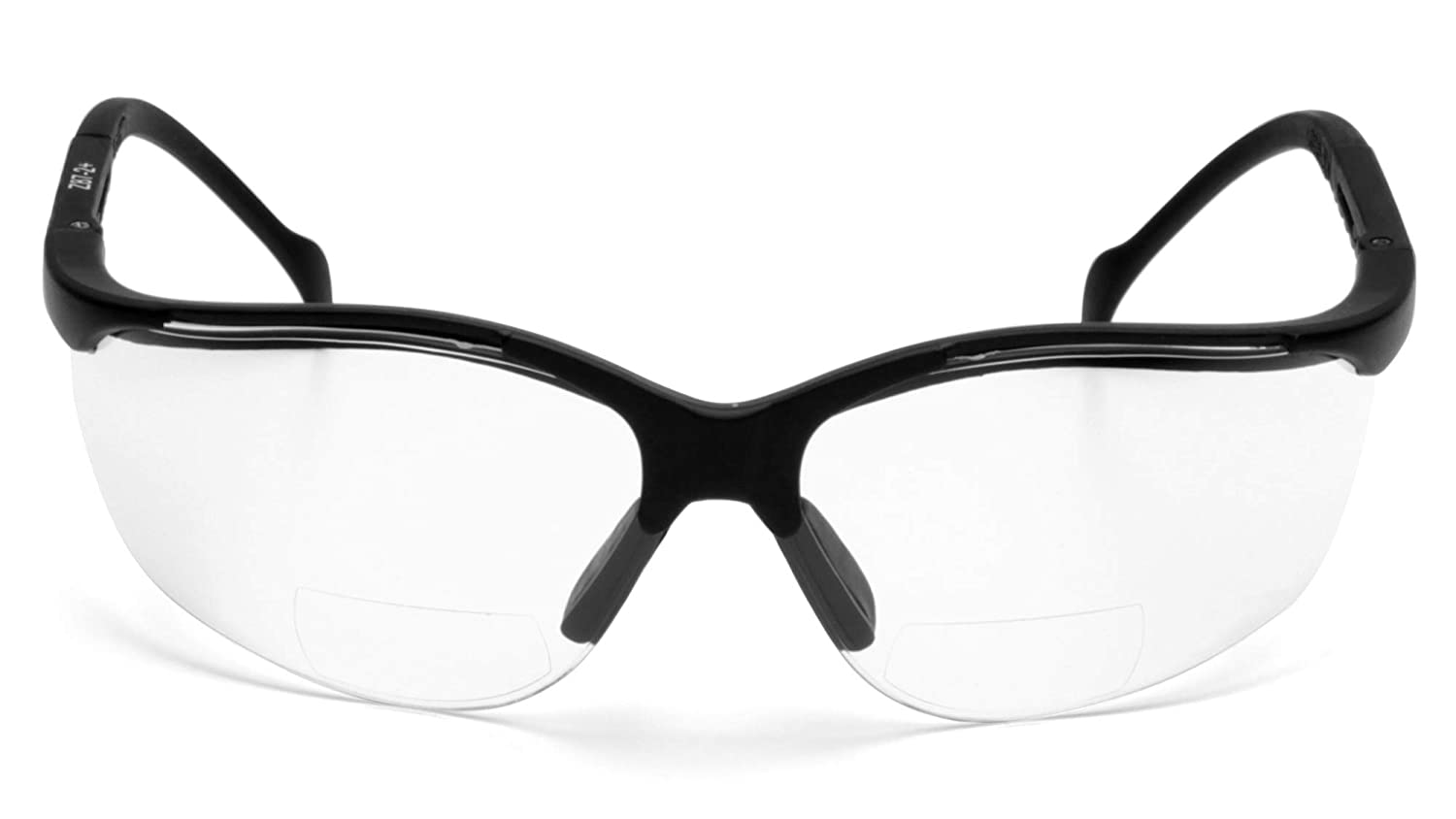 Safety Glasses V2 Readers- Black Frame Clear 2.5+