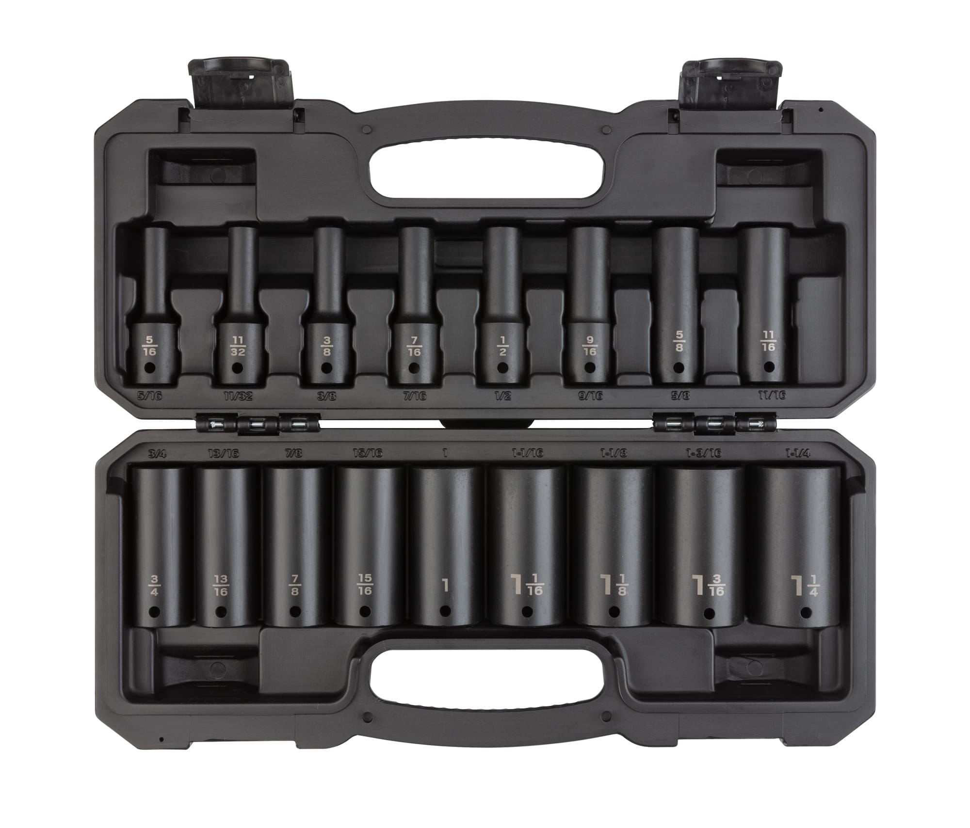 1/2 Inch Drive Deep 6-Point Impact Socket Set, 17-Piece (5/16 - 1-1/4 in.)